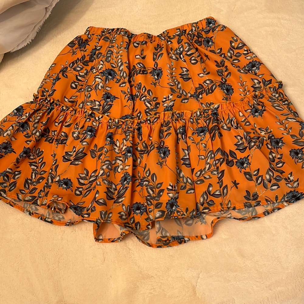 Orange mini skirt